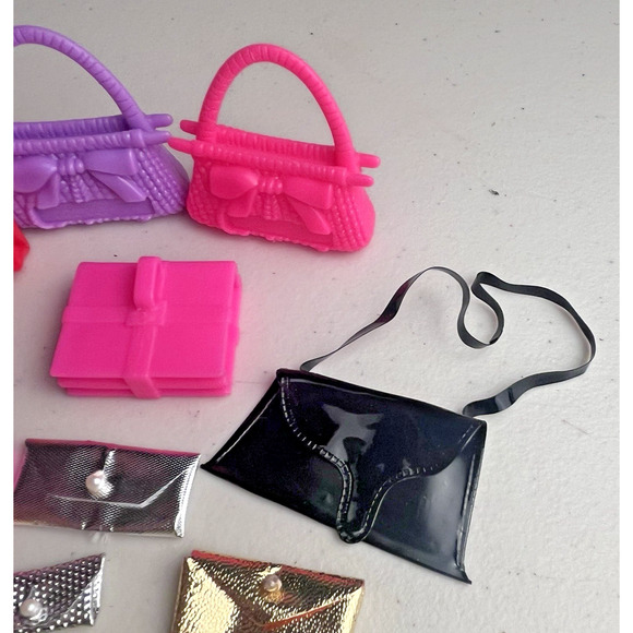 Barbie Accessory Purses Clutch Wallet Over Shoulder Bags Silver Gold Lot of 14 - Picture 4 of 7